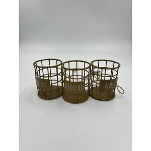 Rae Dunn Gold Metal Artisan Collection Pencils Markers Pens Holder